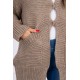 aKapučino spalvos megztinis su kapišonu