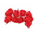 Raudonos dekoratyvinės gėlytės su tiuliu, 36 vnt.