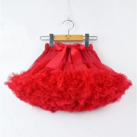 Raudonas pūstas sijonas, 30 cm ilgio