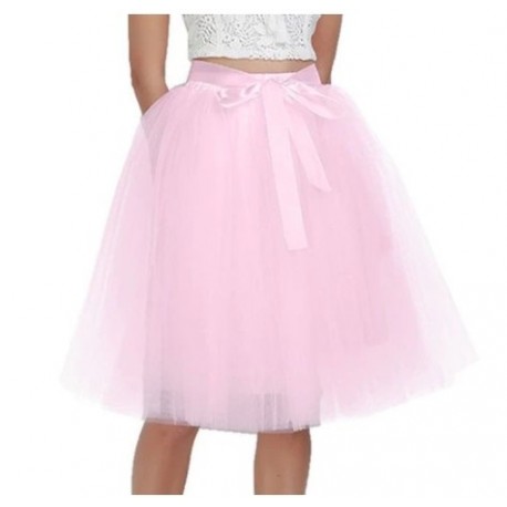 Rožinis tiulio sijonas