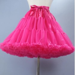 Ryškiai rožinis sijonas, 42 cm ilgio