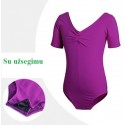 Violetinis triko, trumpomis rankovėmis, su užsegimu