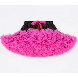 Juodas - ryškiai rožinis pūstas sijonas, 27 cm ilgio