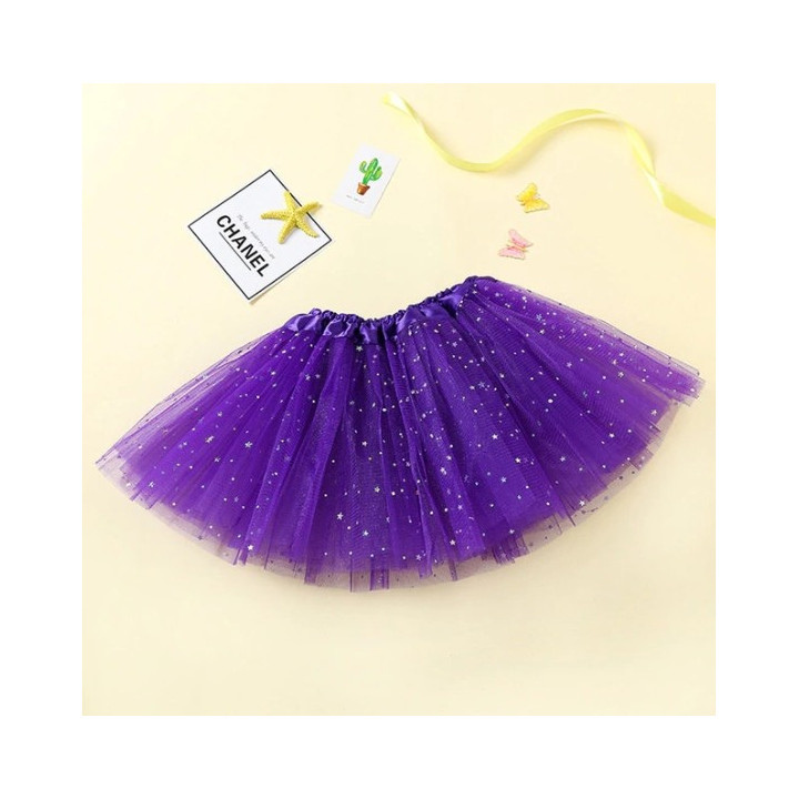 Violetinis pūstas žvaigždėtas TUTU sijonas