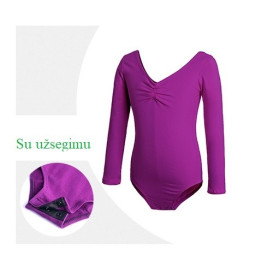 Violetinis triko, ilgomis rankovėmis, su užsegimu