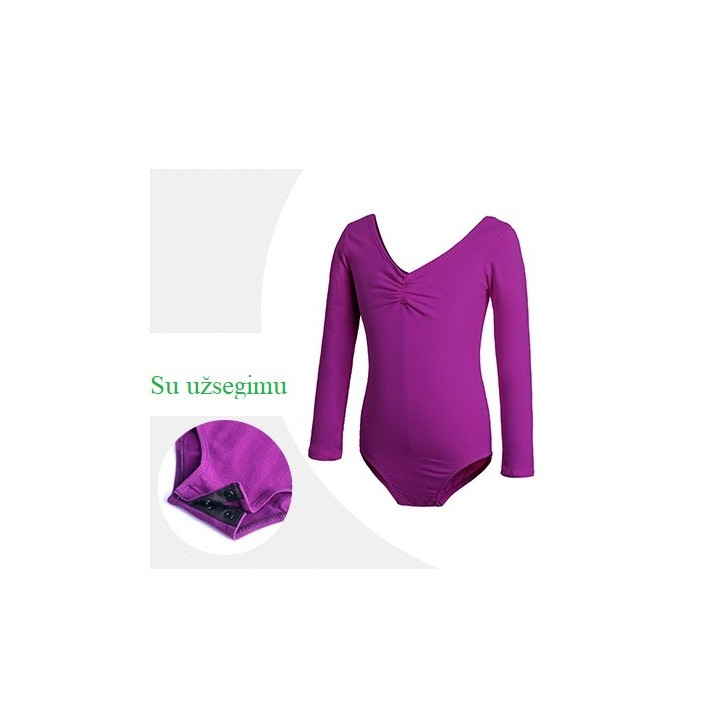 Violetinis triko, ilgomis rankovėmis, su užsegimu