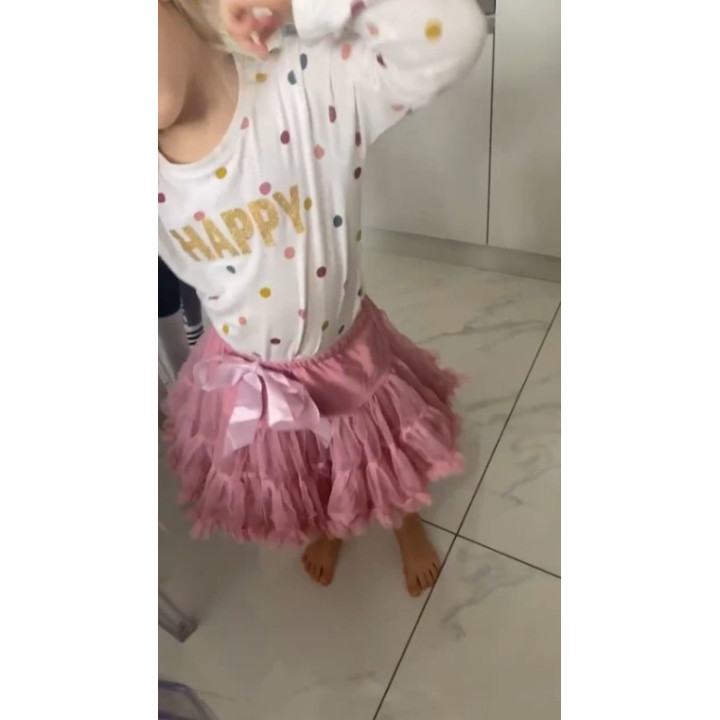 Dusty pink pūstas sijonas