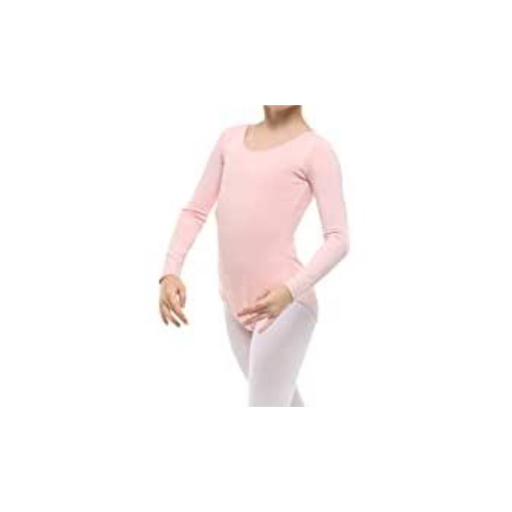 Rožinis (baby pink) triko, ilgomis rankovėmis, be užsegimo