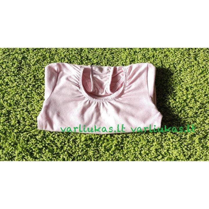 Rožinis (baby pink) triko, 3/4 ilgio rankovėmis, be užsegimo