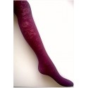 Bordo spalvos pėdkelnės 110-116 dydis, 40 denų, raštuotos