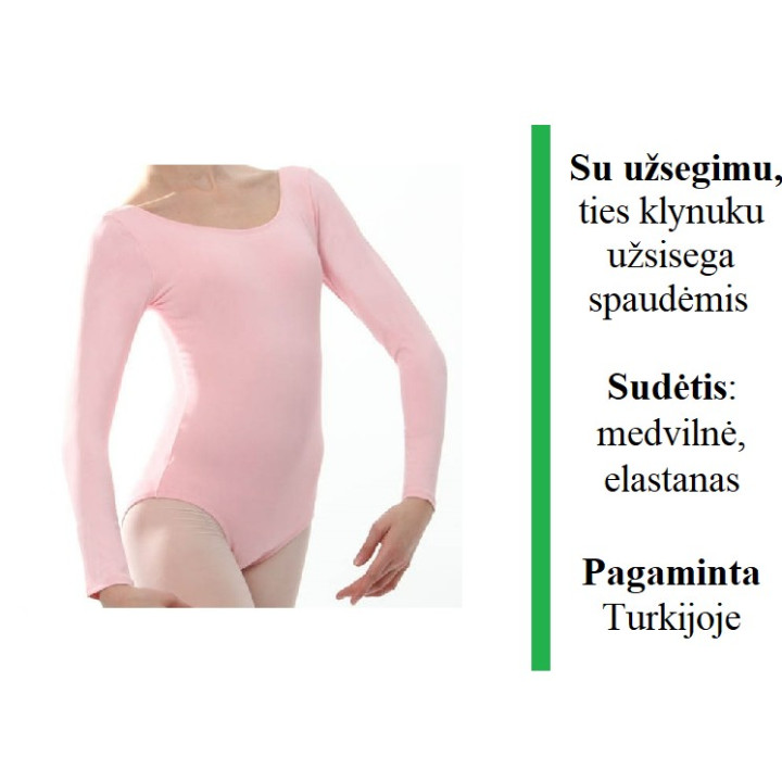 Rožinis triko, ilgomis rankovėmis, su užsegimu