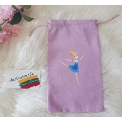 Alyvinis šokių batelių maišelis su balerina
