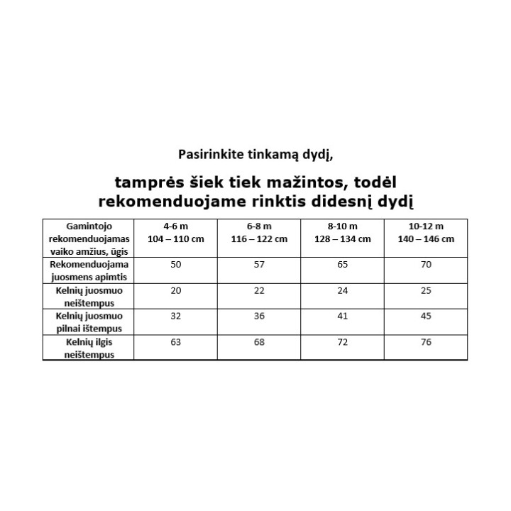 Tamprės mergaitėms ir berniukams