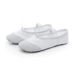 Baltos šokių tapkutės su odiniu apsiuvu