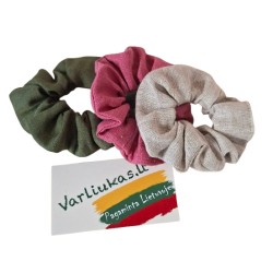 Lininės plaukų gumytės, 3 vnt