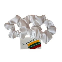 Satino baltos plaukų gumytės, 3 vnt
