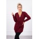 Bordo kardiganas su diržiuku