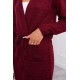 Bordo kardiganas su diržiuku