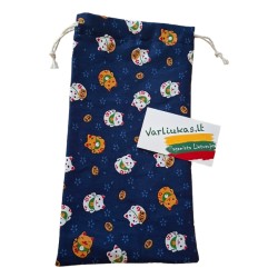 Mėlynas šokių batelių maišelis su katinukais