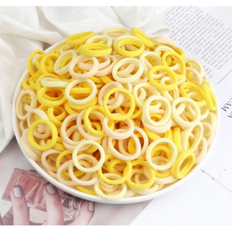 Geltonos spalvos plaukų gumytės, 15 vnt