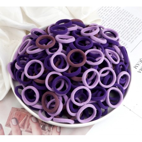 Violetinių spalvų plaukų gumytės, 15 vnt