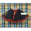 29 cm. ilgio, juodas tiulio sijonėlis su raudonu apsiuvu (M121)