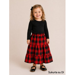Ilgas languotas  flanelės sijonas, 3-4 m (M125)