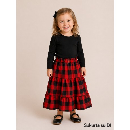 Ilgas languotas  flanelės sijonas, 3-4 m (M125)